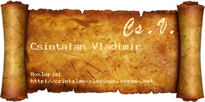 Csintalan Vladimir névjegykártya